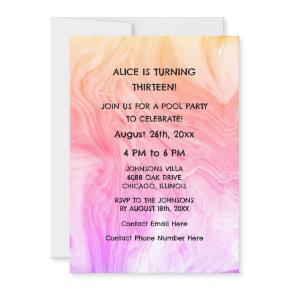 13th  Pink Artsy Abstract Custom Age Girly