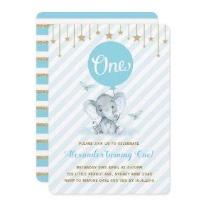 Blue Gold Elephant 1st First  Twinkle Star