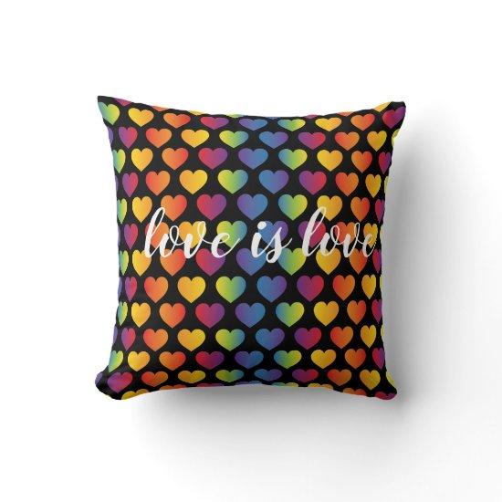 Elegant Minimalist Rainbow Heart Design Throw Pillow