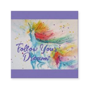 I Believe In Unicorns Rainbow Follow Your Dreams Square Business