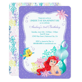 Ariel Birthday Invitations Candied Clouds